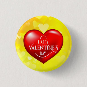 Herz geformt 3d Rote Liebe Symbol-50420 Button