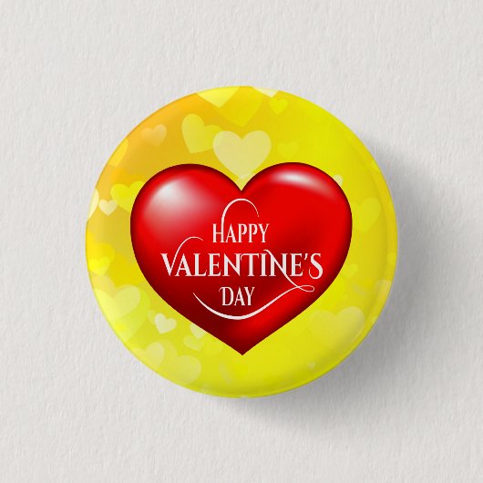Herz geformt 3d Rote Liebe Symbol-50420 Button (Vorderseite)