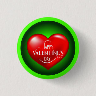 Herz geformt 3d Rote Liebe Symbol-50420 Button