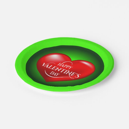 Herz geformt 3d Rote Liebe Symbol-50420 Pappteller (Schrägansicht)