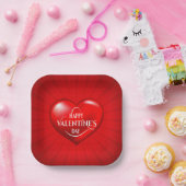 Herz geformt 3d Rote Liebe Symbol-50420 Pappteller (Party)