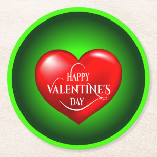 Herz geformt 3d Rote Liebe Symbol-50420 Runder Pappuntersetzer