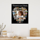 Herz geformt 41 Foto Collage Memorial Beerdigung Poster (Küche)
