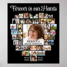 Herz geformt 41 Foto Collage Memorial Beerdigung Poster