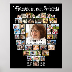 Herz geformt 45 Foto Collage Beerdigung Gedenkstät Poster