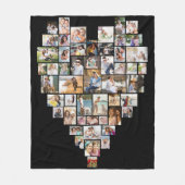 Herz geformt 51 Foto Collage bearbeitbare Farbe Fleecedecke (Vorderseite)