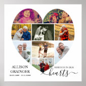 Herz geformt 9 Foto Collage Forever in unseren Her Poster (Vorne)