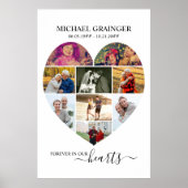 Herz geformt 9 Foto Collage Gedenkfeier Beerdigung Poster (Vorne)