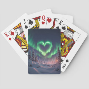 Herz geformt Aurora Borealis Spielkarten