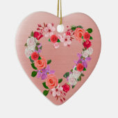 Herz geformt BlumenBouquet der Liebe Keramik Ornament (Rechts)