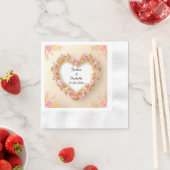 Herz geformt floraler Rahmen Serviette (Beispiel)