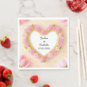 Herz geformt floraler Rahmen Serviette (Beispiel)