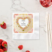 Herz geformt floraler Rahmen Serviette (Beispiel)