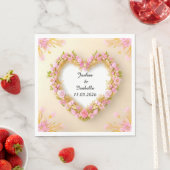 Herz geformt floraler Rahmen Serviette (Beispiel)