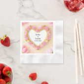 Herz geformt floraler Rahmen Serviette (Beispiel)
