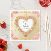 Herz geformt floraler Rahmen Serviette (Beispiel)