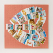 Herz geformt Foto Collage Familie Fotos Coral Puzzle (Horizontal)