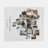 Herz geformt Foto Collage Romantische Hochzeit Fleecedecke (Vorderseite (Horizontal))