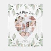 Herz geformt Foto Collage Script Beste Mama je Fleecedecke (Vorderseite)