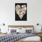 Herz geformt FotoCollage 51 Bilder Schwarz Leinwanddruck (Insitu (Schlafzimmer))