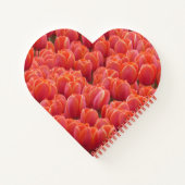 Herz geformt Kust. Foto Red Tulips Notebook Notizbuch (Rückseite)