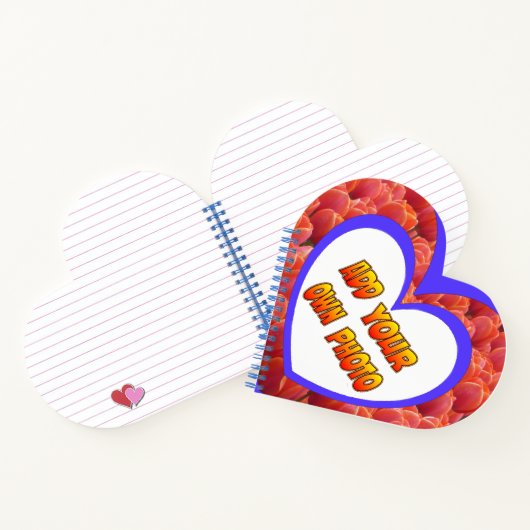 Herz geformt Kust. Foto Tulips Notebook Notizblock (Innenseite)