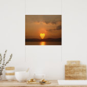 Herz geformt Sun Print Poster (Küche)