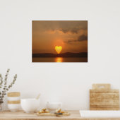 Herz geformt Sun Print Poster (Küche)