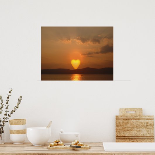 Herz geformt Sun Print Poster (Küche)