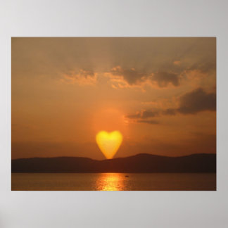 Herz geformt Sun Print Poster