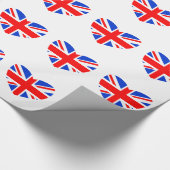 Herz-geformte britische Flagge Geschenkpapier (Ecke)
