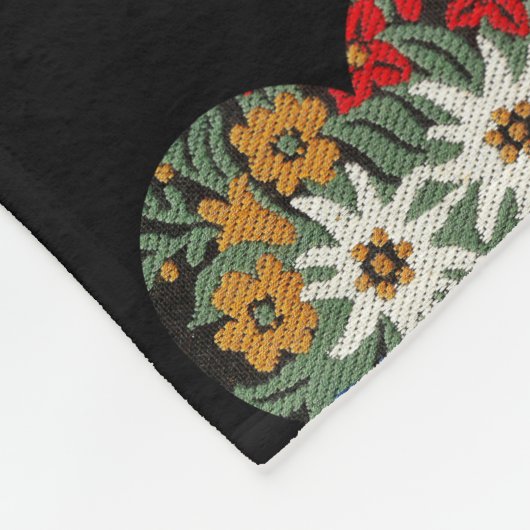 Herz geformte Edelweiss alpine Blume Fleecedecke (Ecke)
