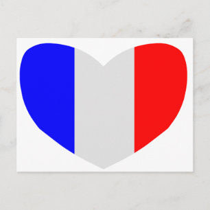 Herz-geformte Flagge von Frankreich Postkarte