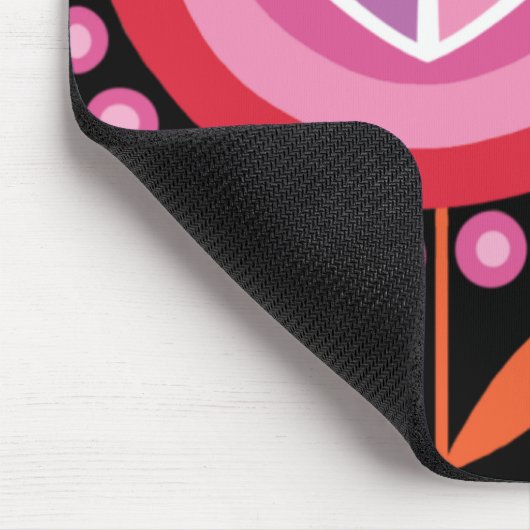 Herz-geformte Friedenszeichen-Blume MousePad (Ecke)