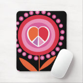 Herz-geformte Friedenszeichen-Blume MousePad (Mit Mouse)