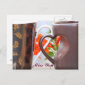 Herz geformte Griff-Tassen Postkarte (Vorne/Hinten)