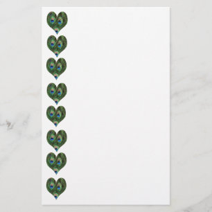 Herz-geformte Pfau-Federn Briefpapier