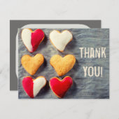 Herz geformte Plätzchen auf Schiefer danken Ihnen Dankeskarte (Vorne/Hinten)