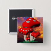 Herz-geformte Wulstling Muscaria Pilze Button (Vorne & Hinten)