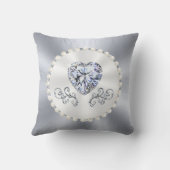 Herz-geformter Diamant-personalisiertes Kissen (Rückseite)