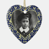 Herz-geformter Foto-Rahmen mit Blumen Keramik Ornament (Rechts)