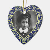 Herz-geformter Foto-Rahmen mit Blumen Keramik Ornament (Links)