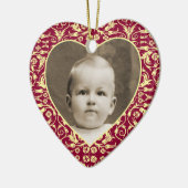Herz-geformter Foto-Rahmen mit Blumen Keramikornament (Links)