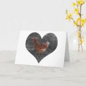 Herz-geformtes Huhn Karte (Gelbe Blume)
