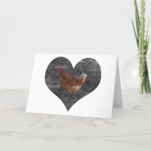 Herz-geformtes Huhn Karte