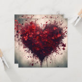 Herz gefüllt mit Bursting Red Blume Karte (Vorderseite/Rückseite Beispiel)