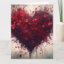 Herz gefüllt mit Bursting Red Blume Karte