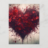 Herz gefüllt mit Bursting Red Blume Postkarte (Vorderseite)