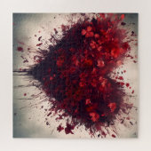 Herz gefüllt mit Bursting Red Blume Puzzle (Horizontal)