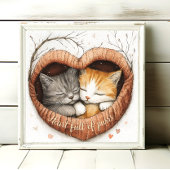 Herz gefüllt mit Purrs Kitty Cuddles Plakatwand Ku Poster